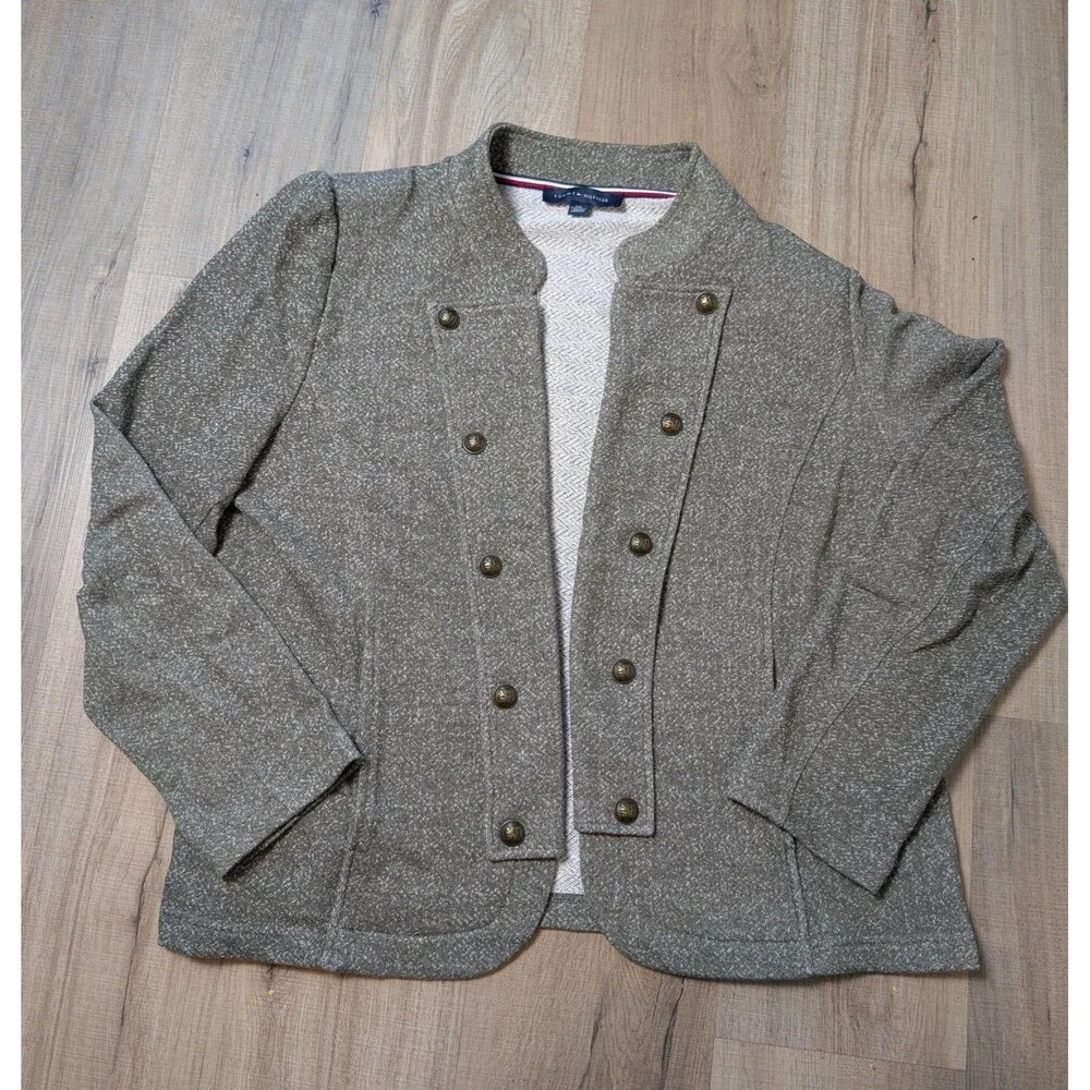 NWOT Tommy Hilfiger Size XXL Military Band Style Jacket Open Front Metal Buttons